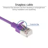 ACT Purple 10 meter LSZH U/FTP CAT6A datacenter slimline patch cable snagless with RJ45 connectors