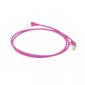 ACT Pink 10 meter LSZH U/FTP CAT6A datacenter slimline patch cable snagless with RJ45 connectors
