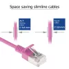 ACT Pink 10 meter LSZH U/FTP CAT6A datacenter slimline patch cable snagless with RJ45 connectors