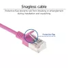 ACT Pink 1.5 meter LSZH U/FTP CAT6A datacenter slimline patch cable snagless with RJ45 connectors
