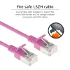 ACT Pink 1.5 meter LSZH U/FTP CAT6A datacenter slimline patch cable snagless with RJ45 connectors