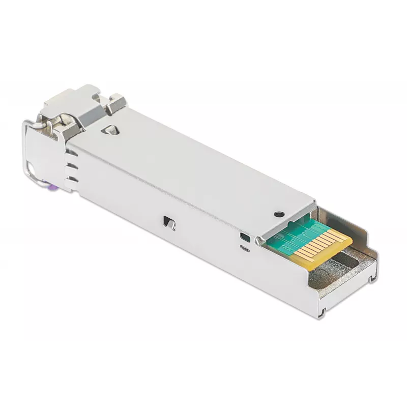Intellinet Gigabit Fiber WDM Bi-Directional SFP Optical Transceiver Module 1000Base-BX-U (LC) Single-Mode Port, 80 km (50 mi.), BiDi WDM (RX1550/TX1490), MSA-compliant for Maximum Compatibility, Silver
