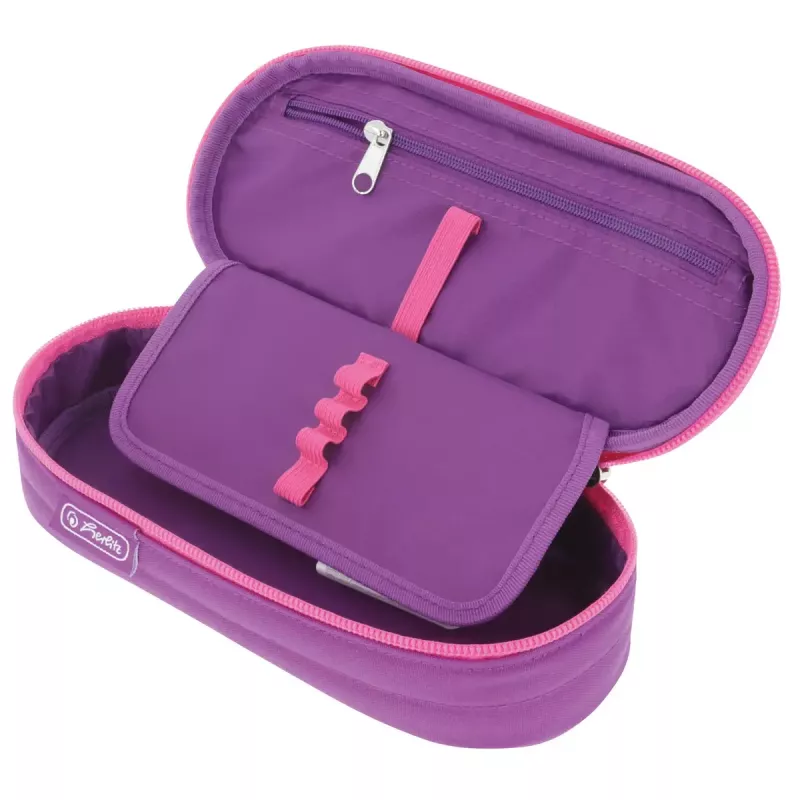 Pencil Case Herlitz Dip Dye Soft Polyester Pink Purple 215x95x60mm