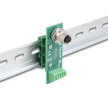 DeLOCK M12 Transfer Module Adapter 4 pin A-coded female to 5 pin terminal block