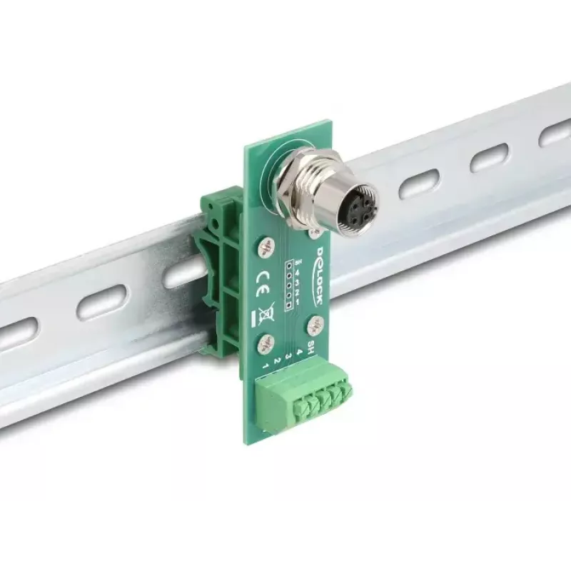 DeLOCK M12 Transfer Module Adapter 4 pin A-coded female to 5 pin terminal block