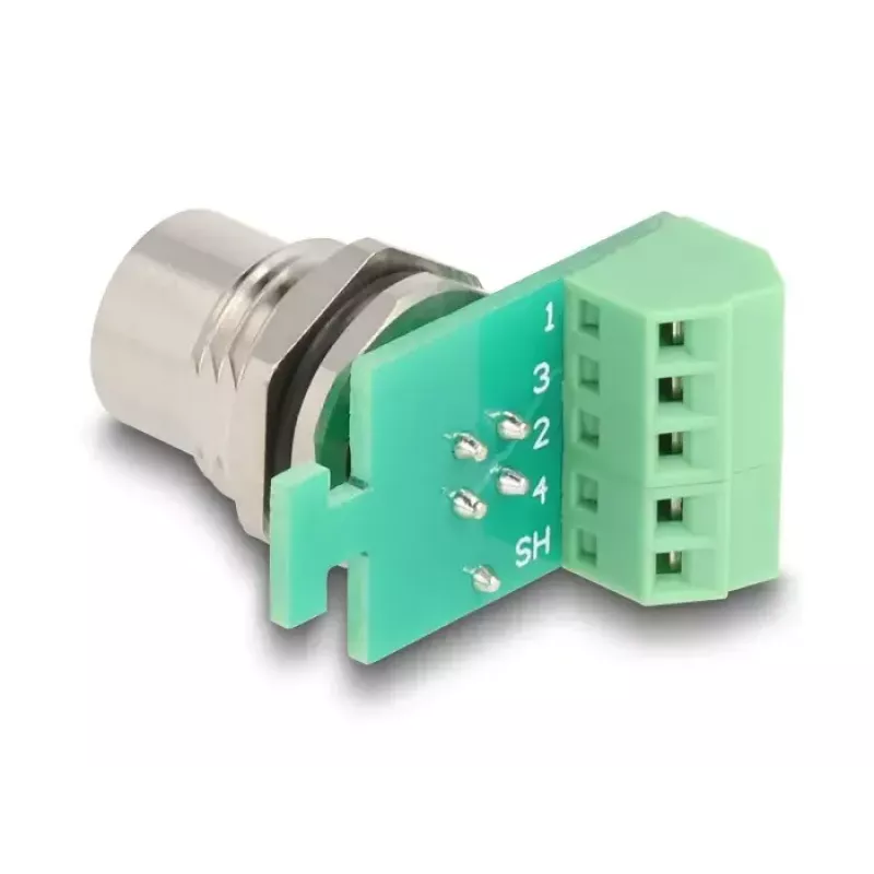 DeLOCK M12 Transfer Module Adapter 4 pin A-coded female to 5 pin terminal block