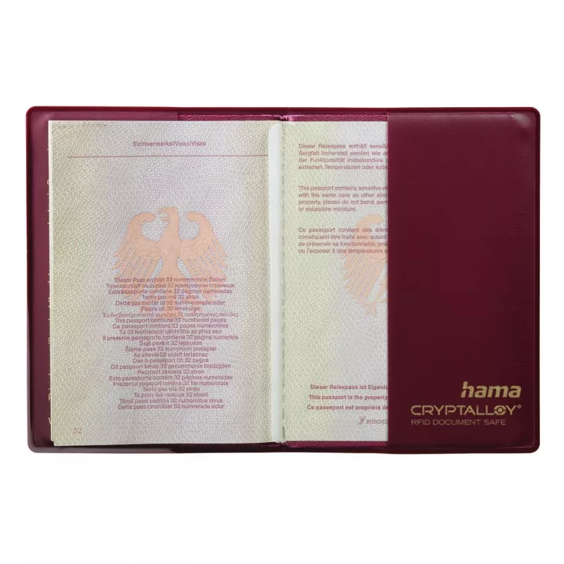 Hama International passport cover Burgundy Polyethylene