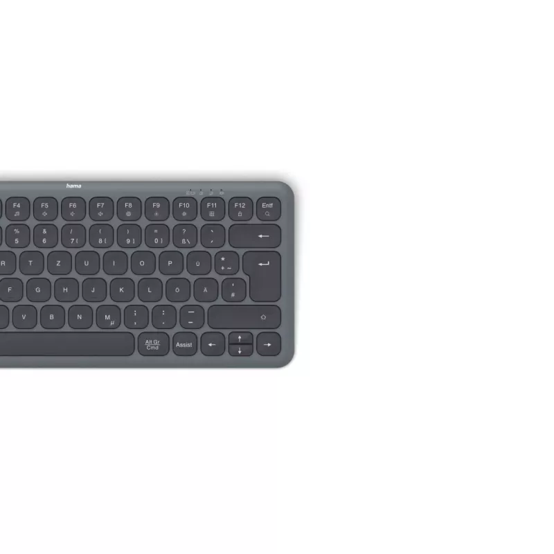 Hama WK-500 keyboard Home/Office RF Wireless + Bluetooth QWERTZ German Black, Dark Grey