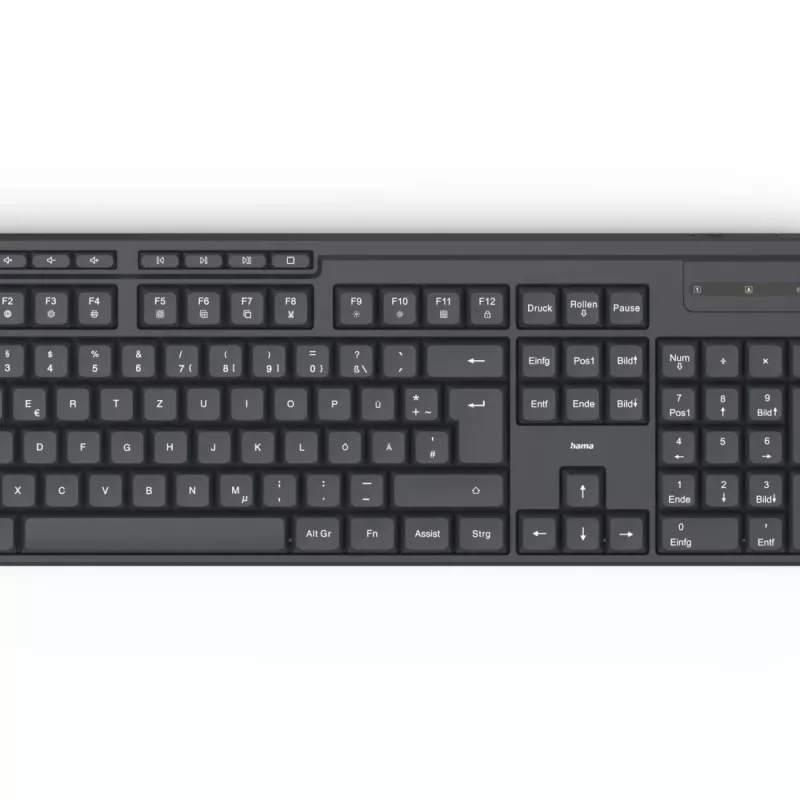 Hama WKM-200 keyboard Mouse included Home/Office RF Wireless QWERTZ German Black