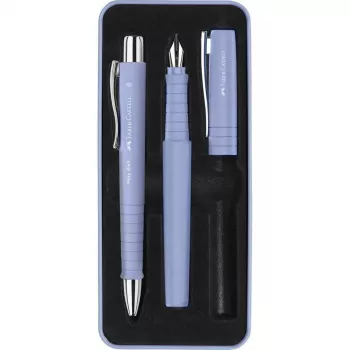Ballpoint pen and Fountain pen Faber-Castell Poly Ball Set Purple 3 pcs