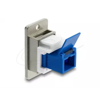Keystone module DELOCK 91106 flat construction, blue/silver/white