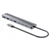 Manhattan USB-C Dock/Hub, Ports (x7): USB-A (x3) and USB-C (x4), with Power Delivery (PD) 100W- requires external USB-C charger (not included). USB powered (no external power supply required) when PD is not in use, Aluminium