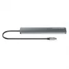Manhattan USB-C Dock/Hub, Ports (x7): USB-A (x3) and USB-C (x4), with Power Delivery (PD) 100W- requires external USB-C charger (not included). USB powered (no external power supply required) when PD is not in use, Aluminium