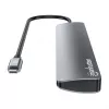 Manhattan USB-C Dock/Hub, Ports (x7): USB-A (x3) and USB-C (x4), with Power Delivery (PD) 100W- requires external USB-C charger (not included). USB powered (no external power supply required) when PD is not in use, Aluminium