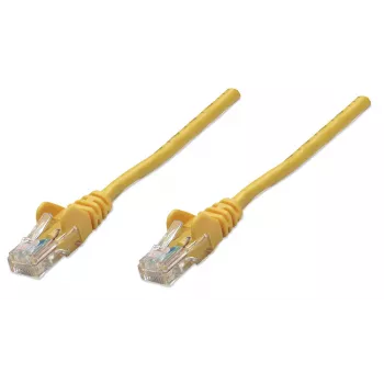 Intellinet Network Patch Cable, Cat5e, 1m, Yellow, CCA, U/UTP, PVC, RJ45, Gold Plated Contacts, Snagless, Booted, Lifetime Warranty