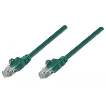 Intellinet Network Patch Cable, Cat5e, 1m, Green, CCA, U/UTP, PVC, RJ45, Gold Plated Contacts, Snagless, Booted, Lifetime Warranty