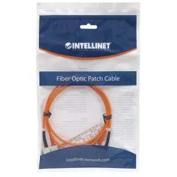Intellinet Fiber Optic Patch Cable, OM2, SC/SC, 5m, Orange, Duplex, Multimode, 50/125 µm, LSZH, Fibre, Lifetime Warranty