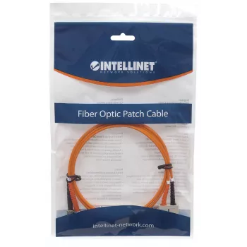 Intellinet Fiber Optic Patch Cable, OM1, ST/SC, 2m, Orange, Duplex, Multimode, 62.5/125 µm, LSZH, Fibre, Lifetime Warranty