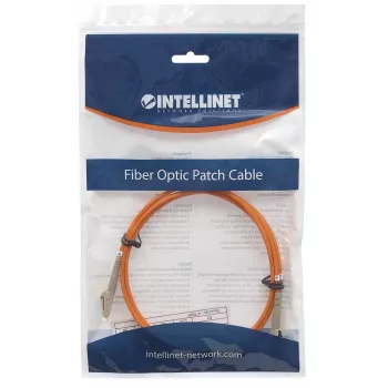 Intellinet Fiber Optic Patch Cable, OM2, LC/LC, 5m, Orange, Duplex, Multimode, 50/125 µm, LSZH, Fibre, Lifetime Warranty