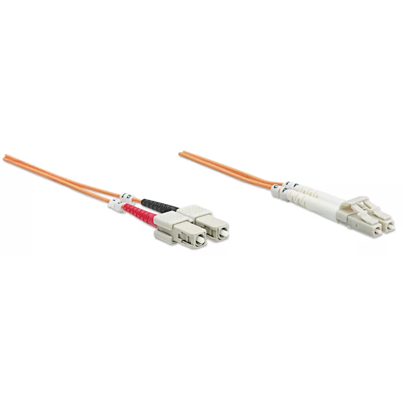 Intellinet Fiber Optic Patch Cable, OM2, LC/SC, 5m, Orange, Duplex, Multimode, 50/125 µm, LSZH, Fibre, Lifetime Warranty