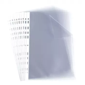 ELBA Punched Pocket, A4, PP, 0.06mm, Crystal Clear, Open Top, Euro Punching, 230 x 307mm (M970506)