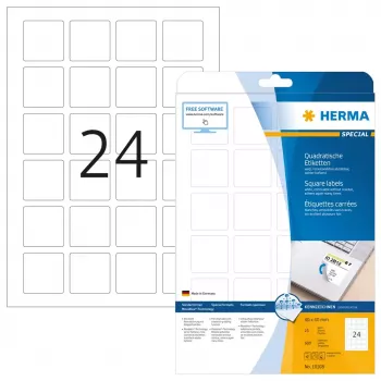 Removable labels HERMA 10108 A4 40x40 mm square white