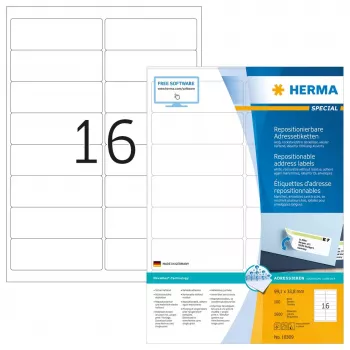 Repositionable address labels HERMA 99.1x33.8 mm