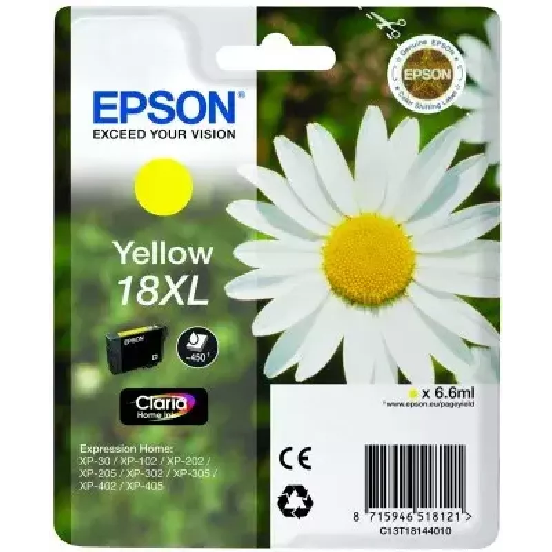 Ink Cartridge Epson Singlepack 18XL Claria Home Yellow