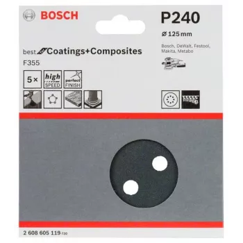 Bosch 2 608 605 119 manual sanding supply Sanding sheet P240 5 pc(s)