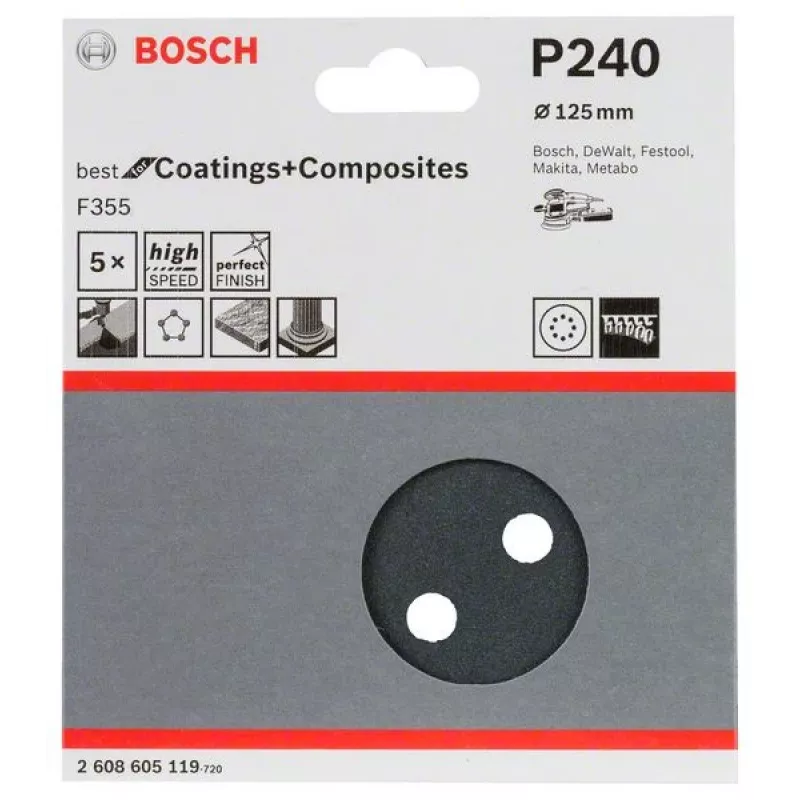 Bosch 2 608 605 119 manual sanding supply Sanding sheet P240 5 pc(s)