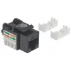 Intellinet Keystone Jack, Cat6, UTP, Punch-down, Black, Flat, Black, RJ-45, Female, 22/26, Cat6