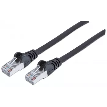 Intellinet Network Patch Cable, Cat6, 0.5m, Black, Copper, S/FTP, LSOH / LSZH, PVC, RJ45, Gold Plated Contacts, Snagless, Booted, Lifetime Warranty
