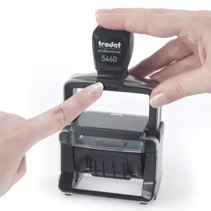 Self-inking date stamp Trodat 5030 — imprint 4 x 27 mm, size 74 x 45 x 150 mm