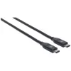 Manhattan USB-C to USB-C Cable, 50cm, Male to Male, Black, 10 Gbps (USB 3.2 Gen2 aka USB 3.1), 3A (fast charging), SuperSpeed+ USB, Lifetime Warranty, Equivalent to USB31CC50CM