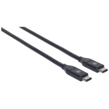 Manhattan USB-C to USB-C Cable, 50cm, Male to Male, Black, 10 Gbps (USB 3.2 Gen2 aka USB 3.1), 3A (fast charging), SuperSpeed+ USB, Lifetime Warranty, Equivalent to USB31CC50CM