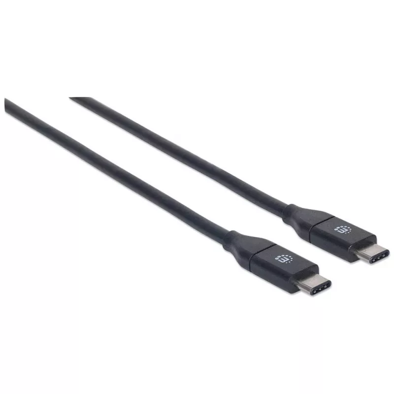 Manhattan USB-C to USB-C Cable, 50cm, Male to Male, Black, 10 Gbps (USB 3.2 Gen2 aka USB 3.1), 3A (fast charging), SuperSpeed+ USB, Lifetime Warranty, Equivalent to USB31CC50CM