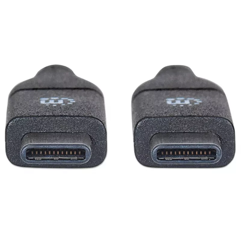 Manhattan USB-C to USB-C Cable, 50cm, Male to Male, Black, 10 Gbps (USB 3.2 Gen2 aka USB 3.1), 3A (fast charging), SuperSpeed+ USB, Lifetime Warranty, Equivalent to USB31CC50CM