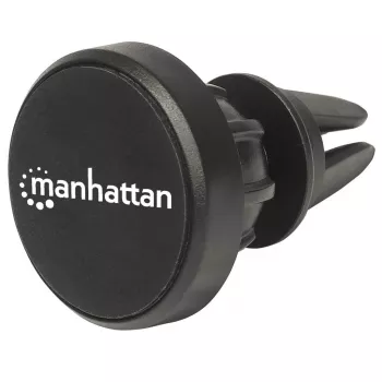Manhattan Magnetic Car Air-Vent Phone Mount, Adjustable Clip-on, Quick Attach and Release, Non-Skid Pad, Black, Lifetime Warranty