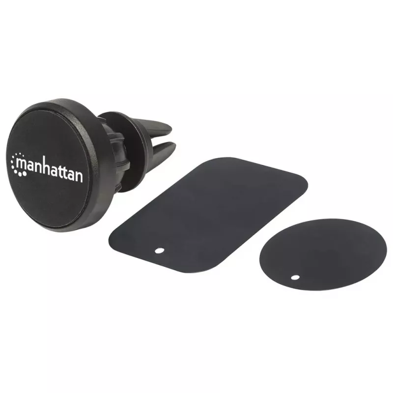 Manhattan Magnetic Car Air-Vent Phone Mount, Adjustable Clip-on, Quick Attach and Release, Non-Skid Pad, Black, Lifetime Warranty