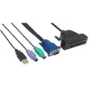 Intellinet VGA 1-Port Cable for KVM Console, PS2, USB and VGA Connectors