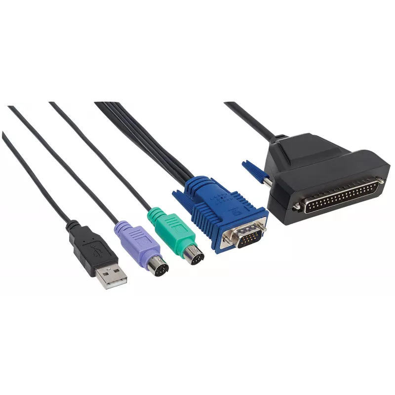 Intellinet VGA 1-Port Cable for KVM Console, PS2, USB and VGA Connectors