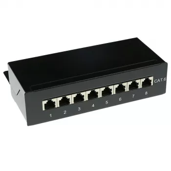 Surface-mounted shielded patch box ACT 8-port CAT6, 173×44 mm