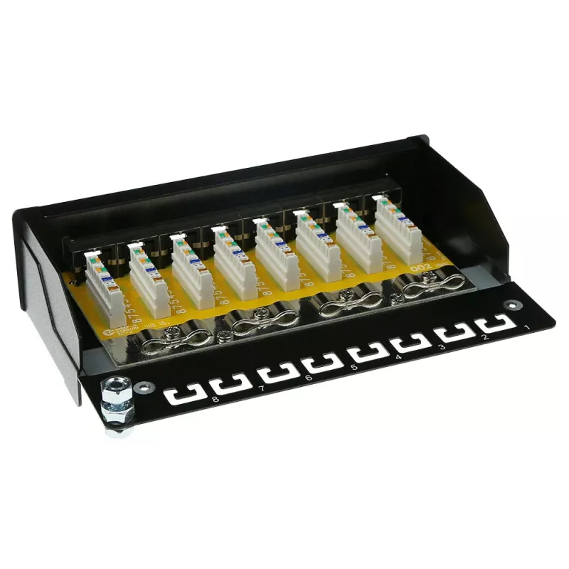 Surface-mounted shielded patch box ACT 8-port CAT6, 173×44 mm