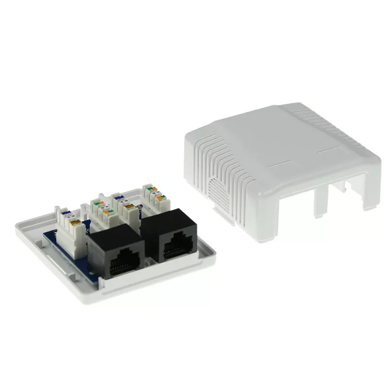 Surface mounted box ACT 2-port unshielded CAT5E — 59×29.5×61 mm