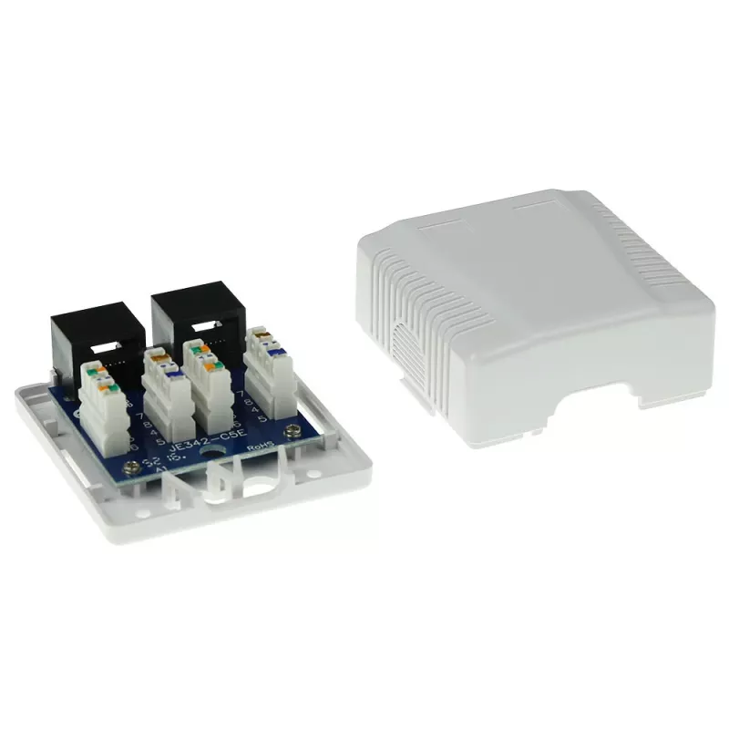 Surface mounted box ACT 2-port unshielded CAT5E — 59×29.5×61 mm