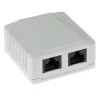 Surface mounted box 2-port CAT6 unshielded ACT FA6002, 29×61×29.5 mm