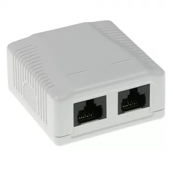 Surface mounted box 2-port CAT6 unshielded ACT FA6002, 29×61×29.5 mm