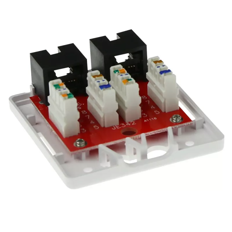 Surface mounted box 2-port CAT6 unshielded ACT FA6002, 29×61×29.5 mm