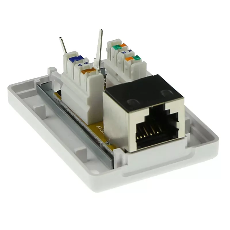 Surface-mounted shielded outlet box ACT CAT6, 1-port, 39×54×29.5 mm