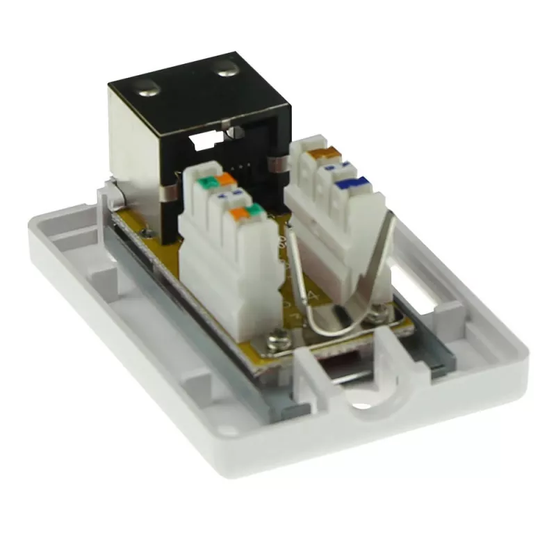 Surface-mounted shielded outlet box ACT CAT6, 1-port, 39×54×29.5 mm